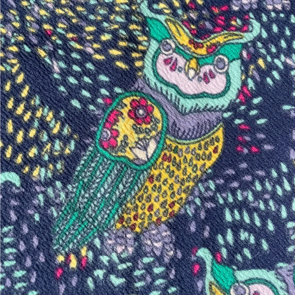 LuLaRoe XS Cassie Blue Knee-length Pencil Skirt Owl Print Midi Animal Print